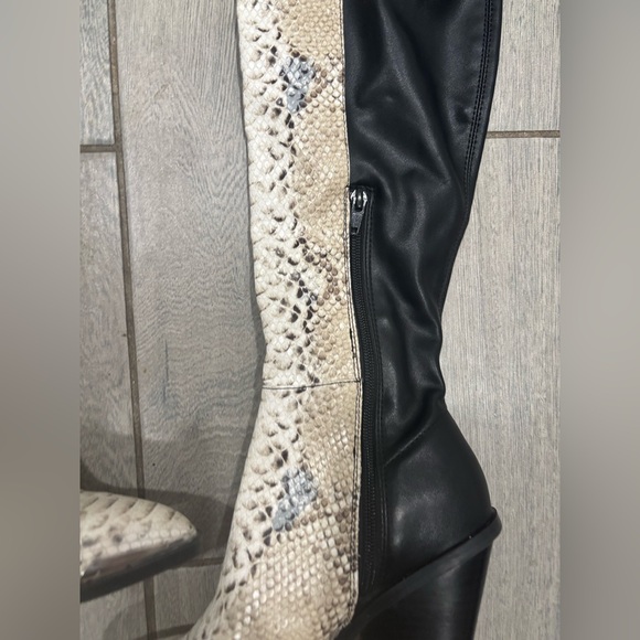 Dolce Vita Snake Skin Over the Knee Leather Boots - Picture 4 of 9